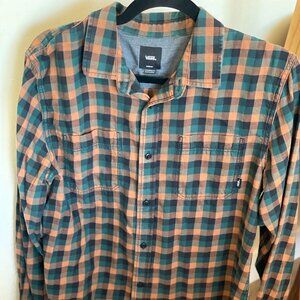 Men's Vans Alameda II Flannel Button Down Shirt Size M